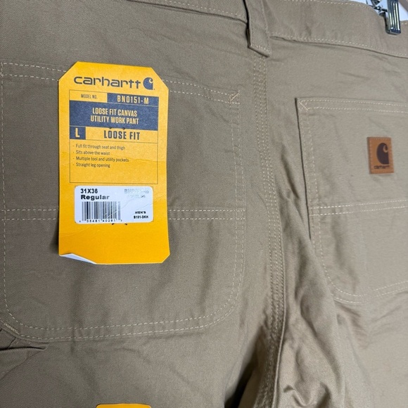 Carhartt Men's Loose Fit Canvas Utility Work Pant - Brown Size 31 x 36 NWT - Picture 3 of 7